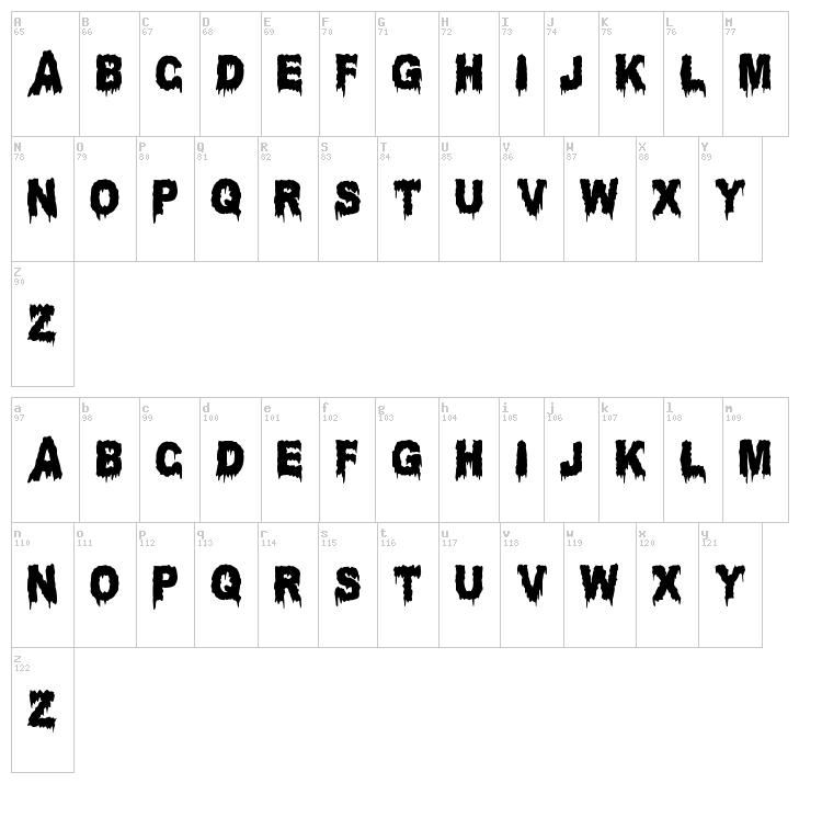 Candle Light font map